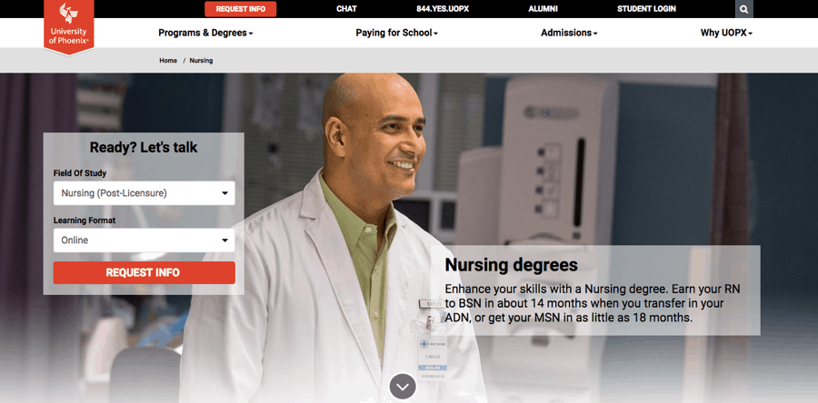 University of Phoenix Nursing Page