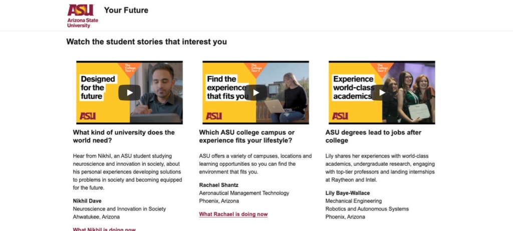 Higher Education Website Design Virtual Tours: Arizona State University