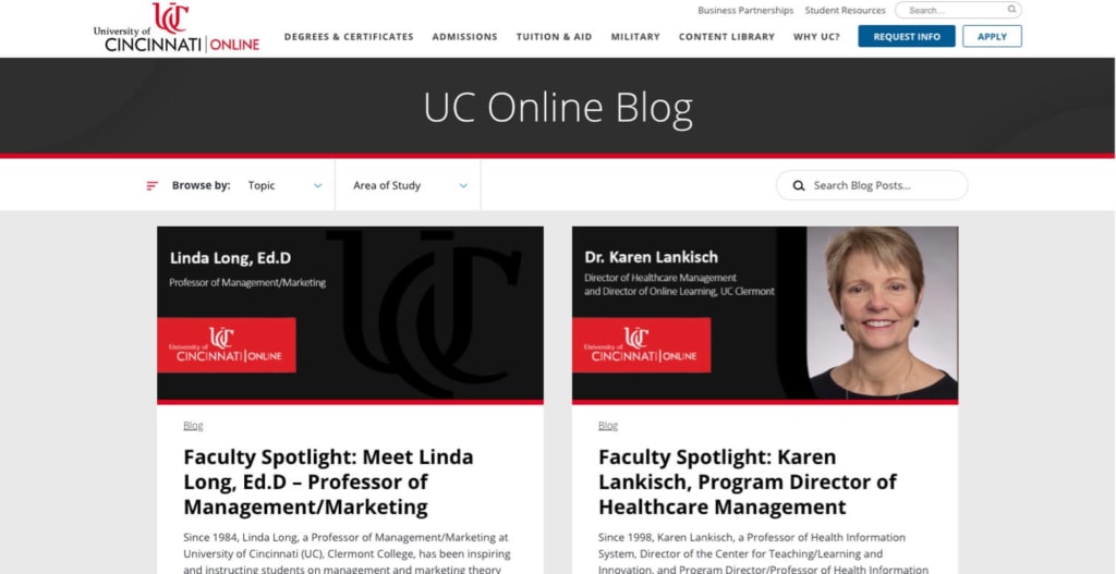 Higher Education Website Blogs: University of Cincinnati Online
