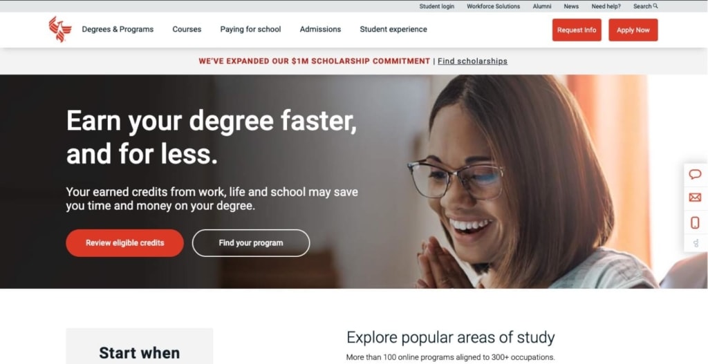 Higher Education Website Design UX: University of Phoenix